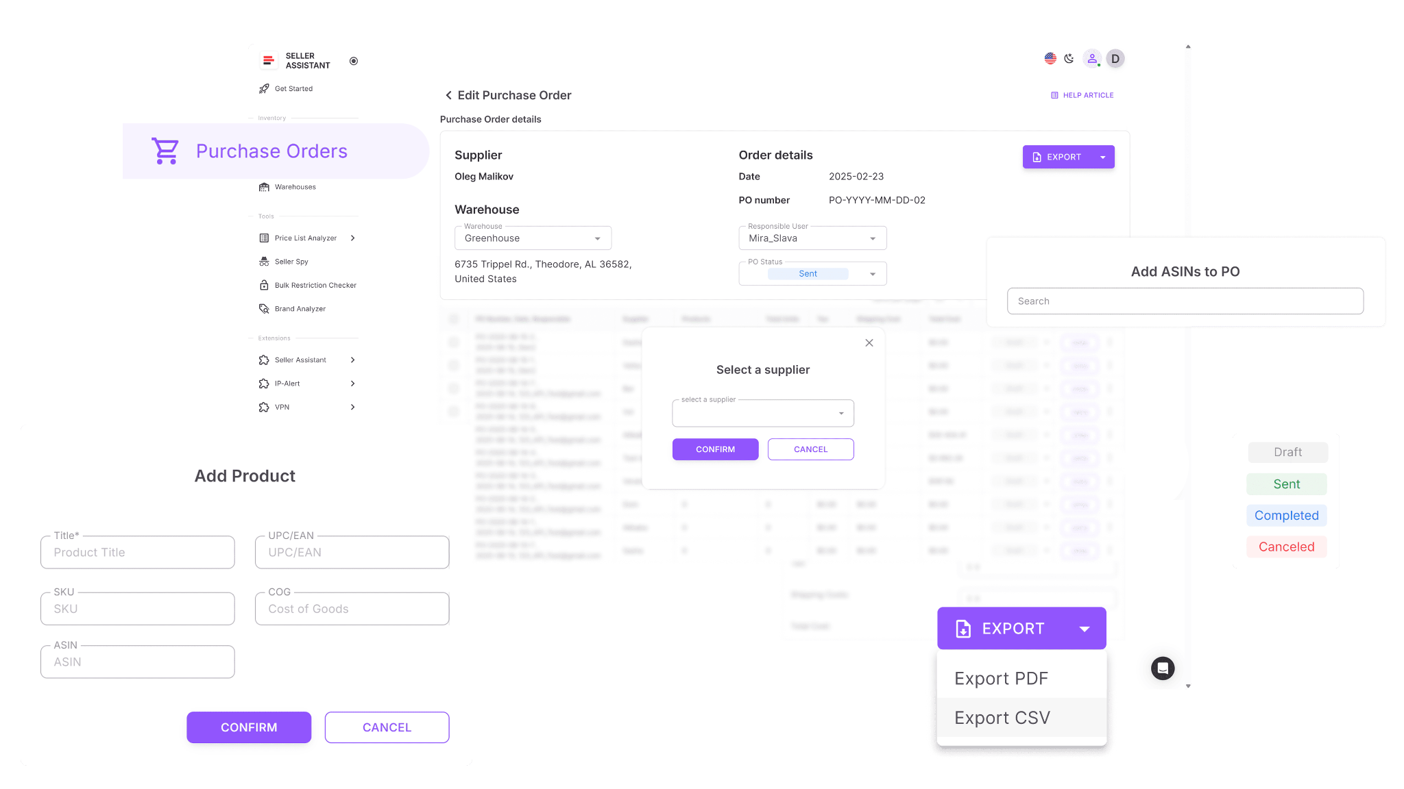 Purchase Orders Module
