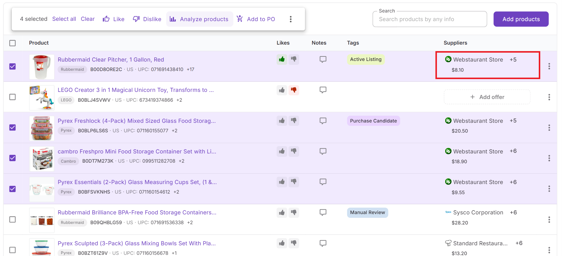 Compara ofertas de proveedores y planifica compras