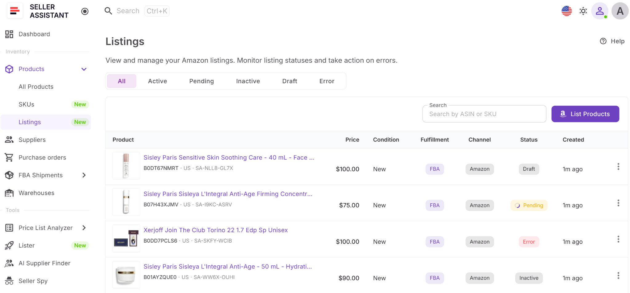 Seller Assistant Listings Tool