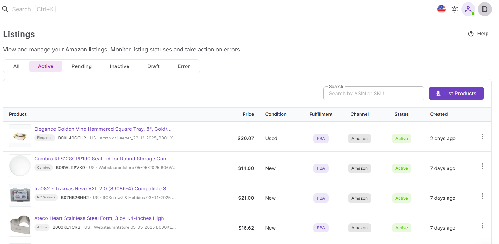 Listings Tool tüm kritik listeleme verilerini tek bir görünümde sunar