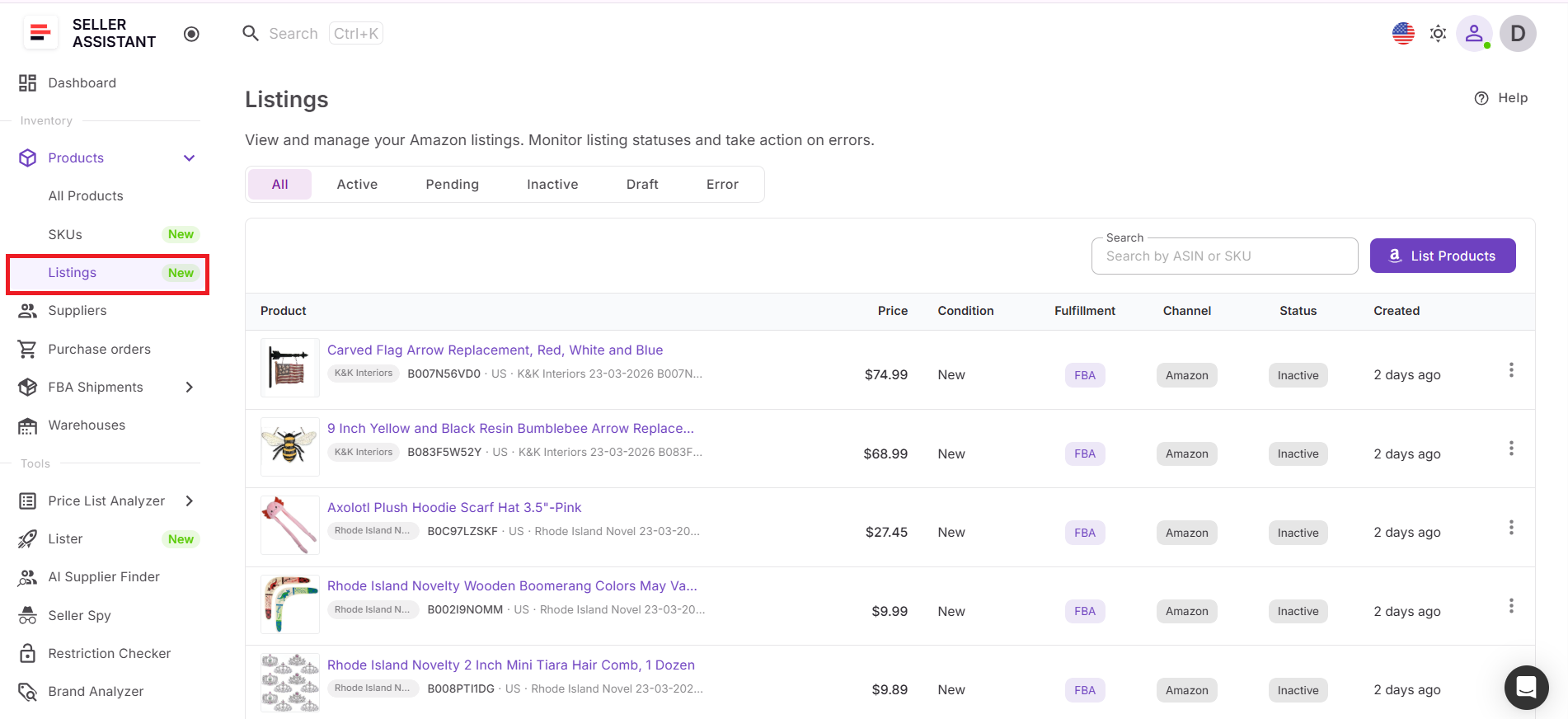 Adım 1. Listings Tool'u Açın