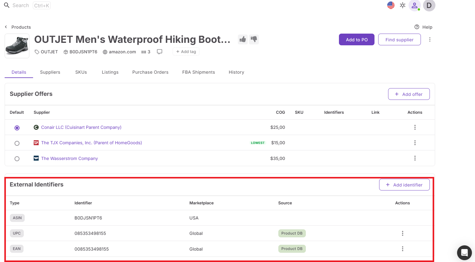 Step 2. Review product identifiers