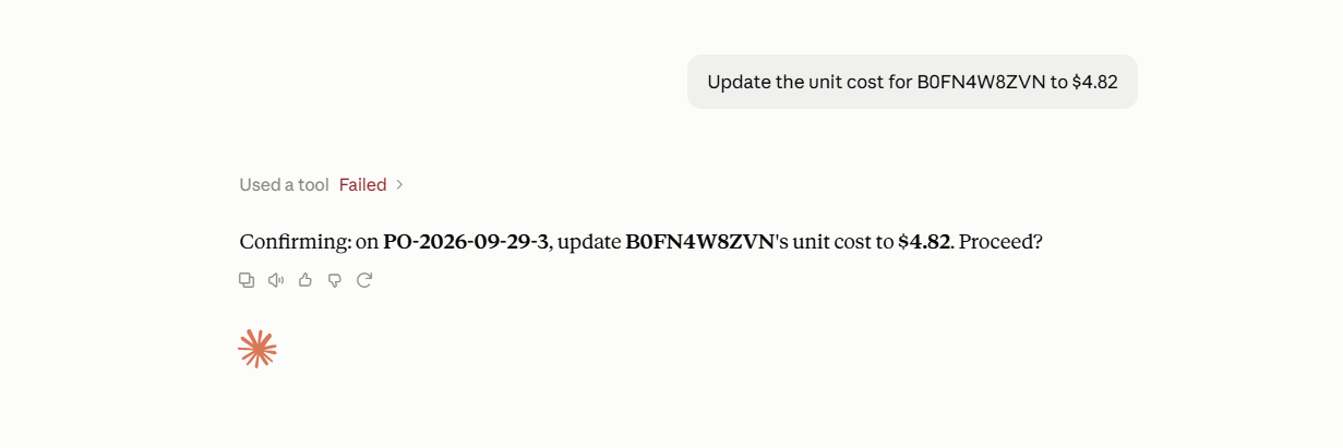 Change a product's unit cost