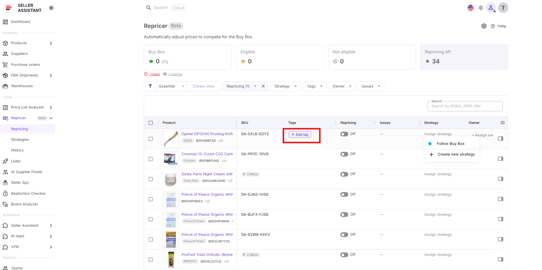 Step 5. Organize products with tags and owners