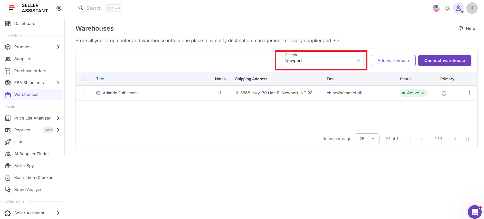 The database includes search and sorting tools