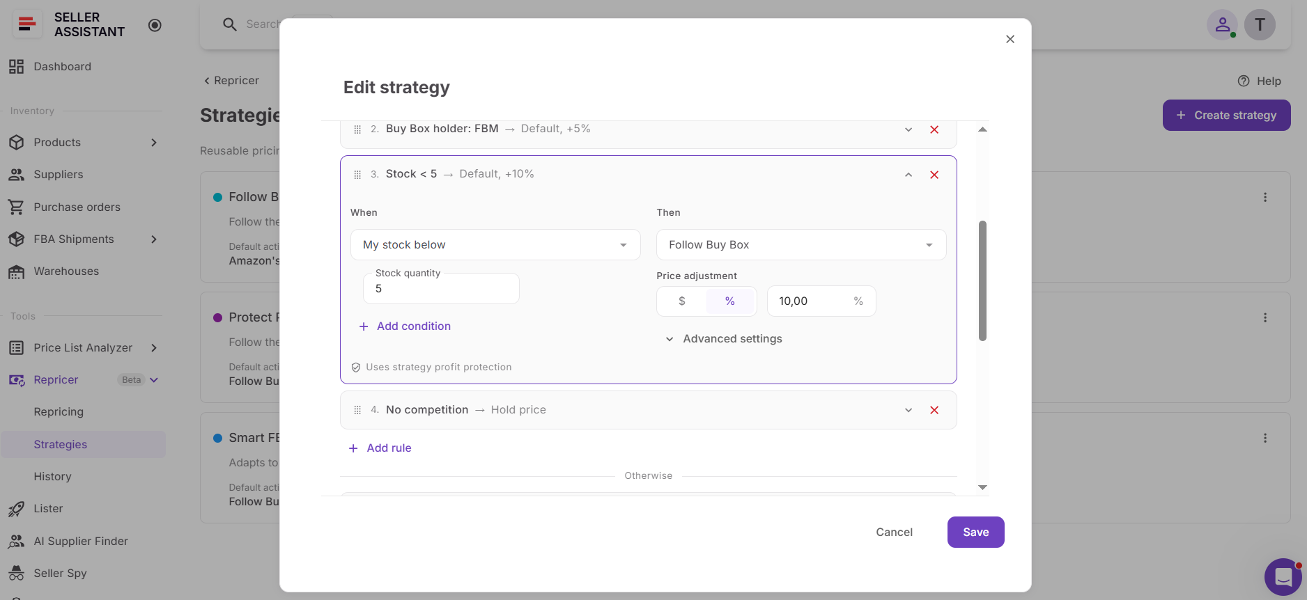 Step 4. Add a stock-level condition