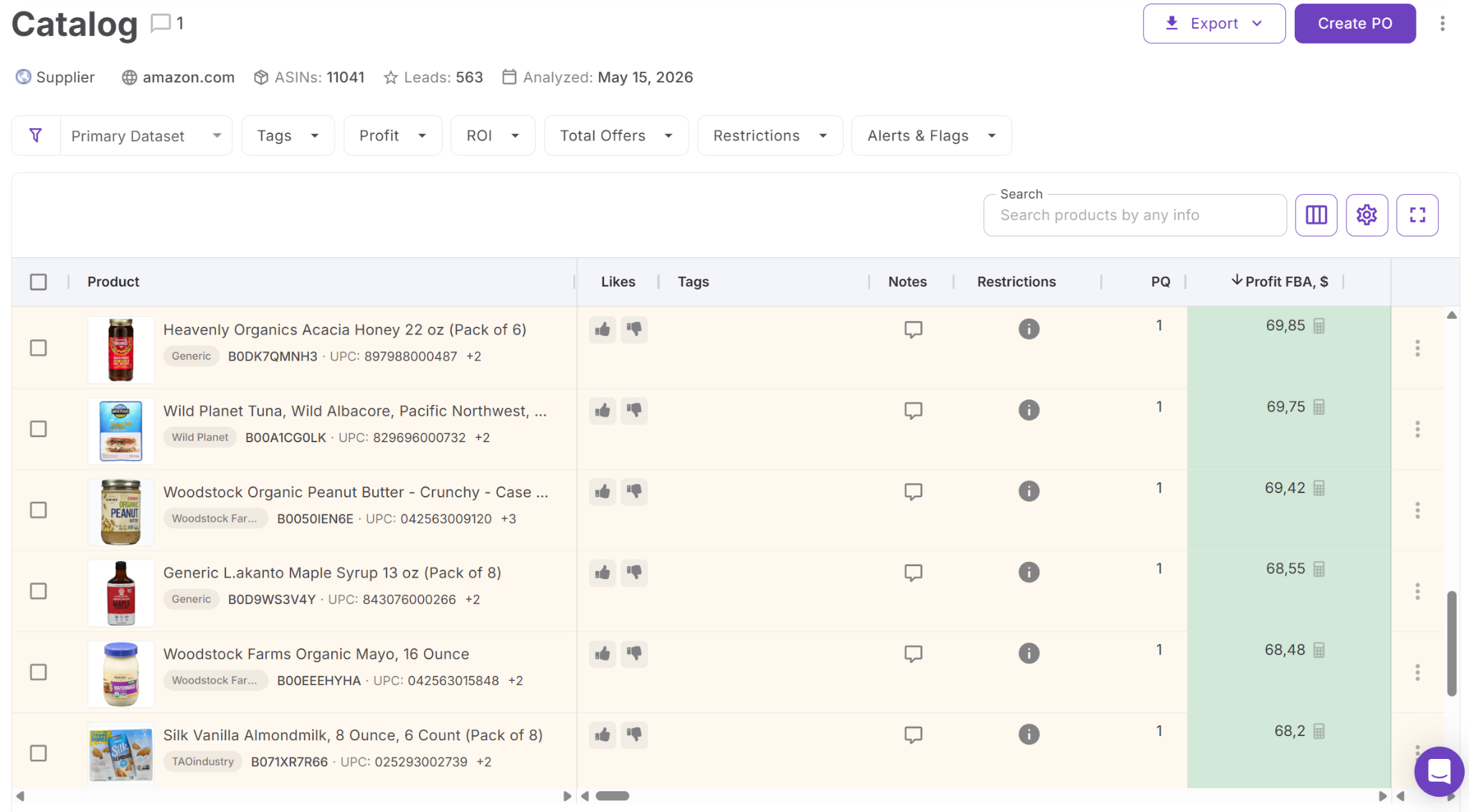 Price List Analyzer, analiz edilen liste genelinde daha geniş tedarik verilerini erişilebilir tutar