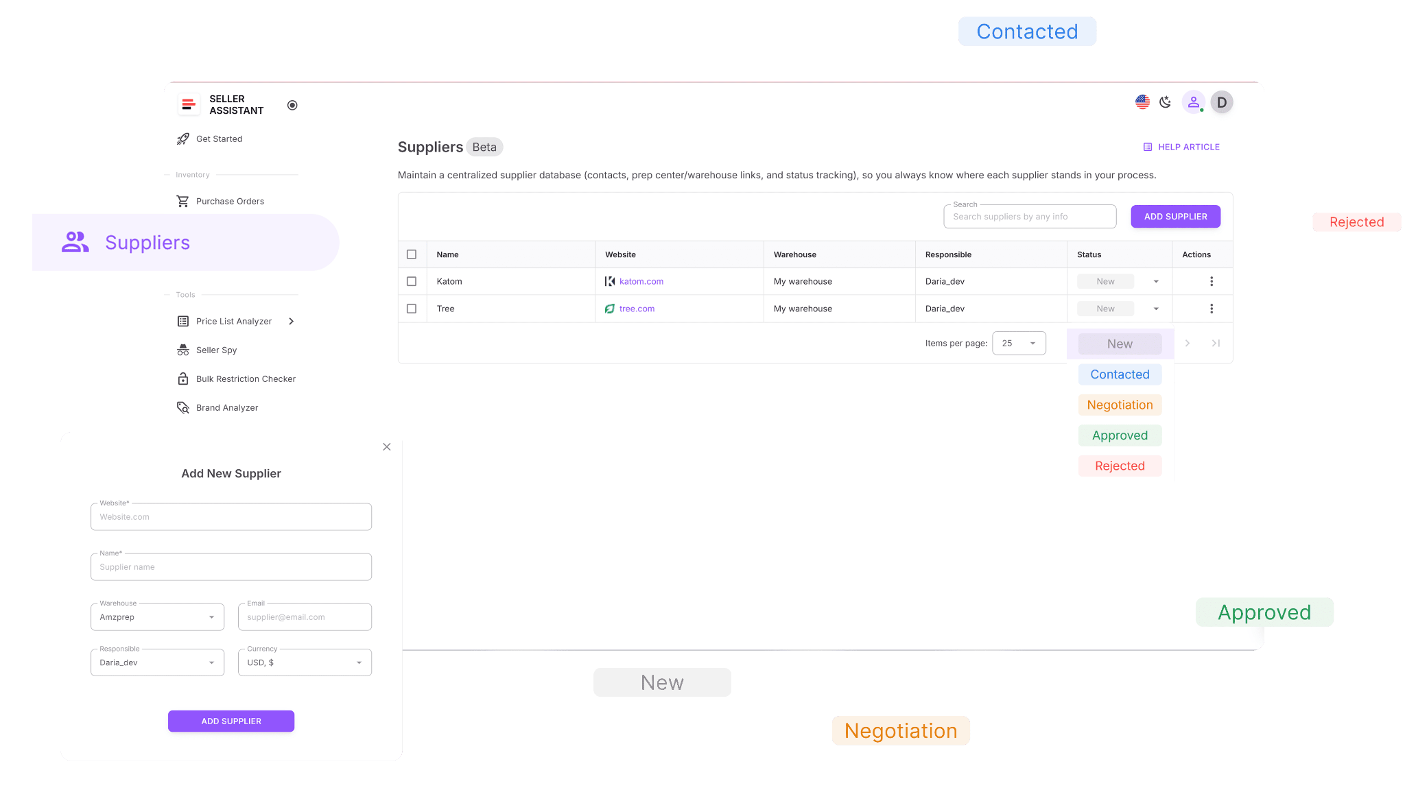 Suppliers Database
