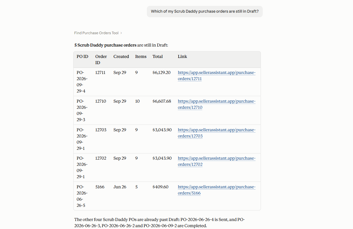 See which purchase orders are still open