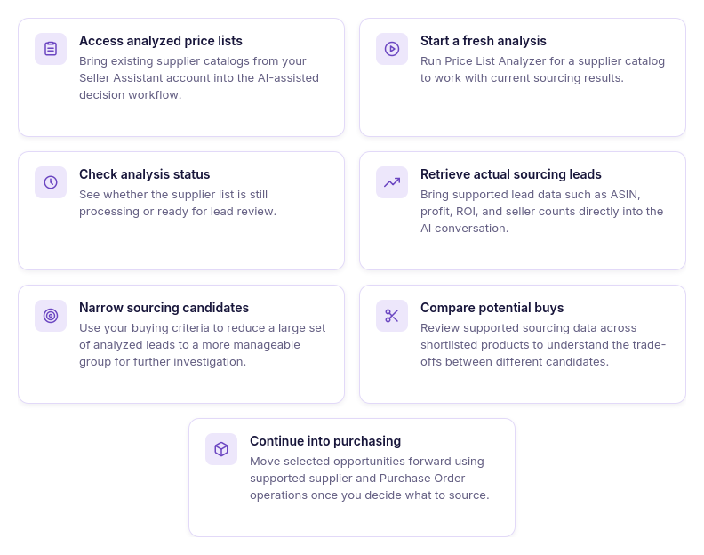 What you can do with Seller Assistant MCP when making buying decisions