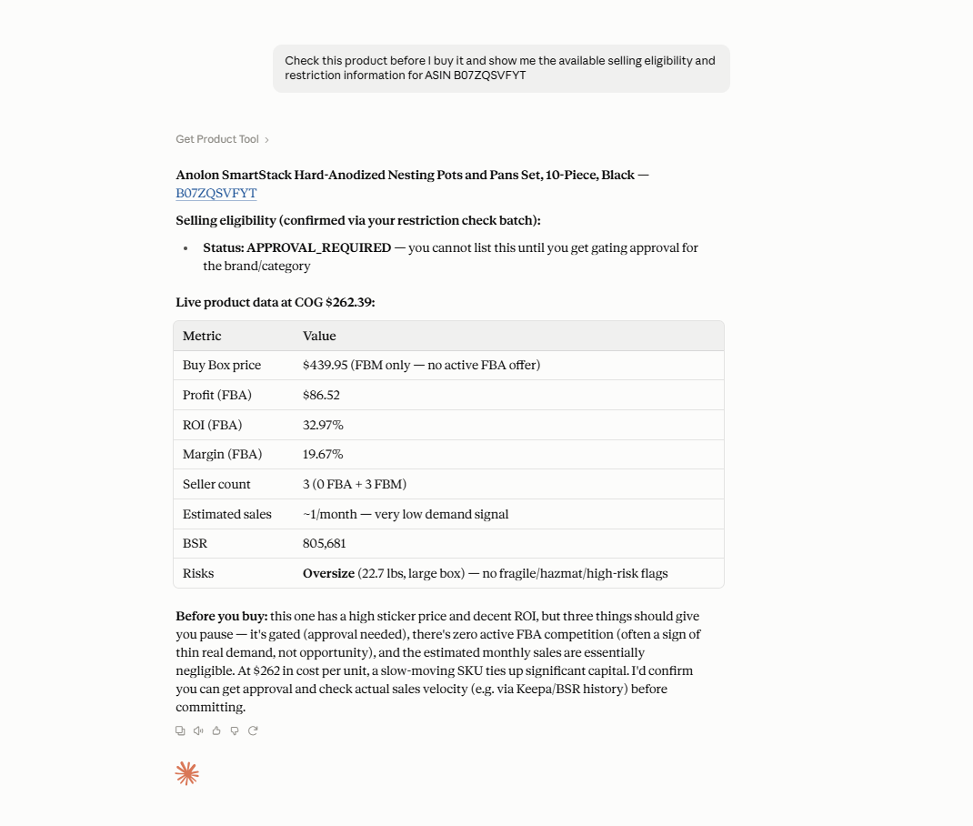 Check restrictions before committing to a product