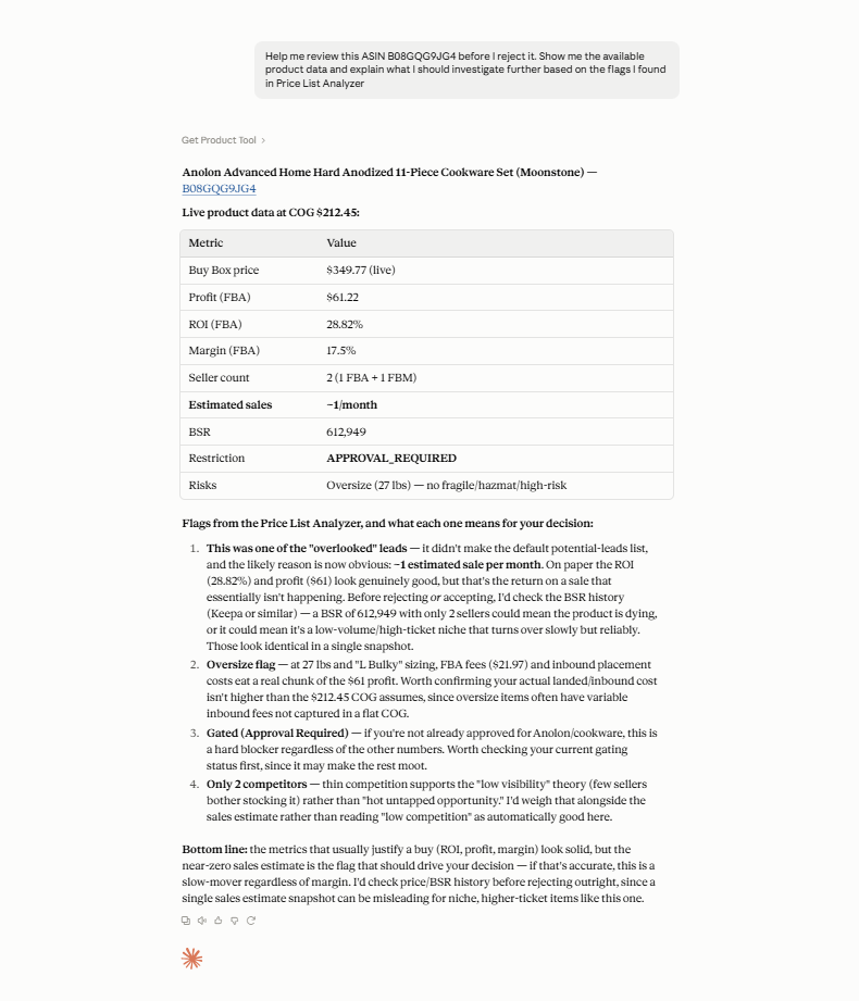 Review flagged products before rejecting them