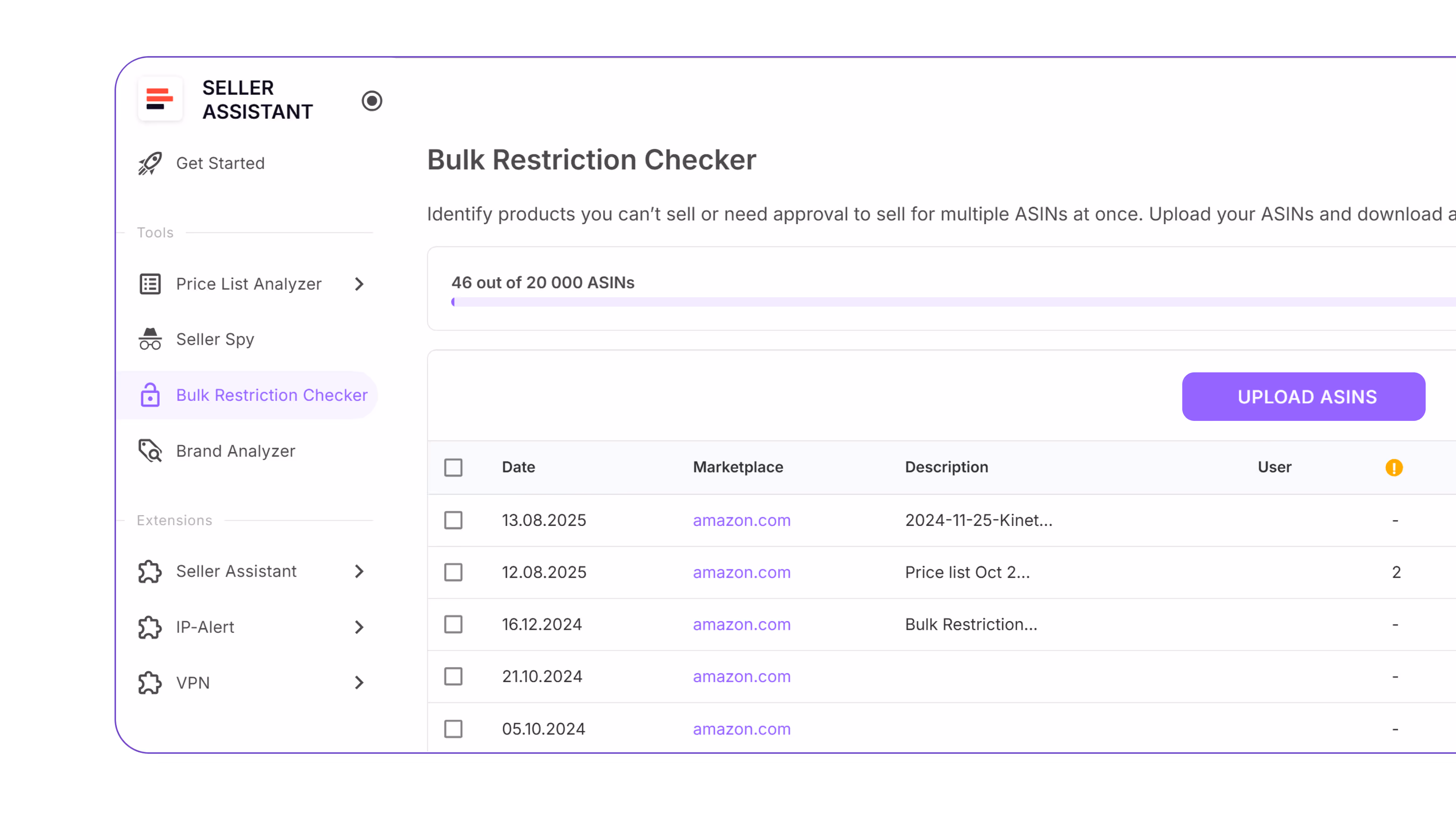Verify eligibility to sell