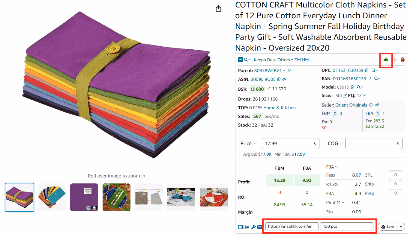 Mark products with likes and dislikes