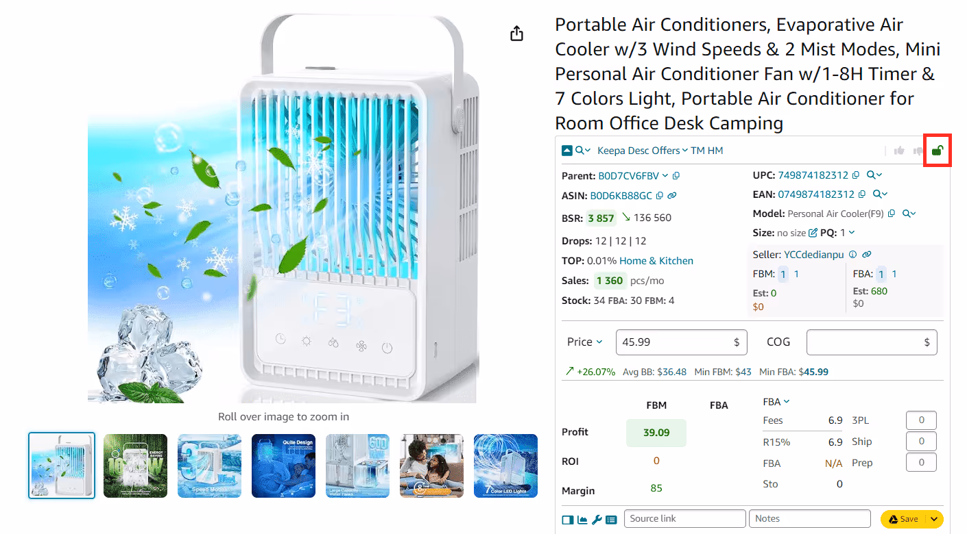 Restrictions Checker marks restricted inventory with the red closed lock icon