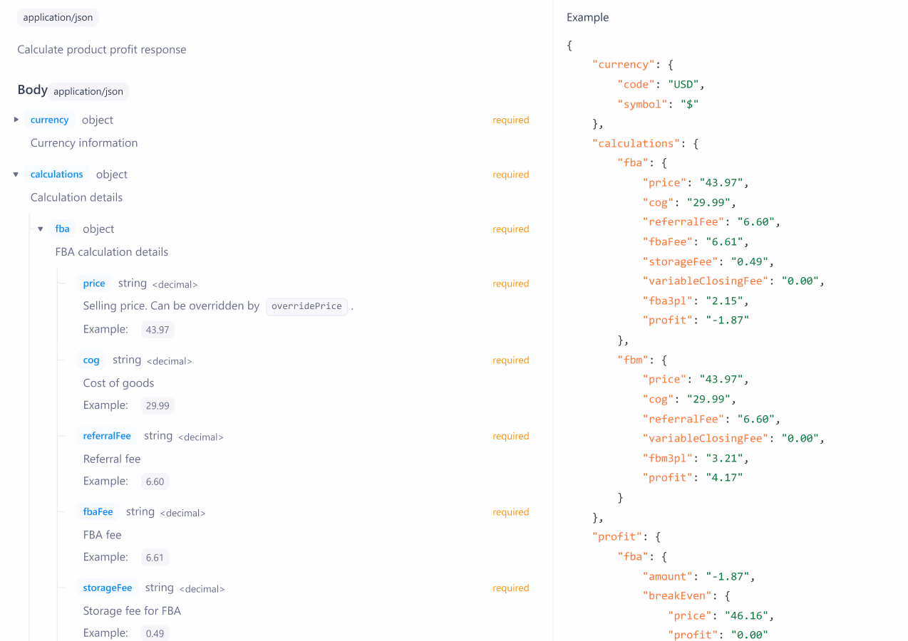 Структурированный JSON-ответ от Seller Assistant API