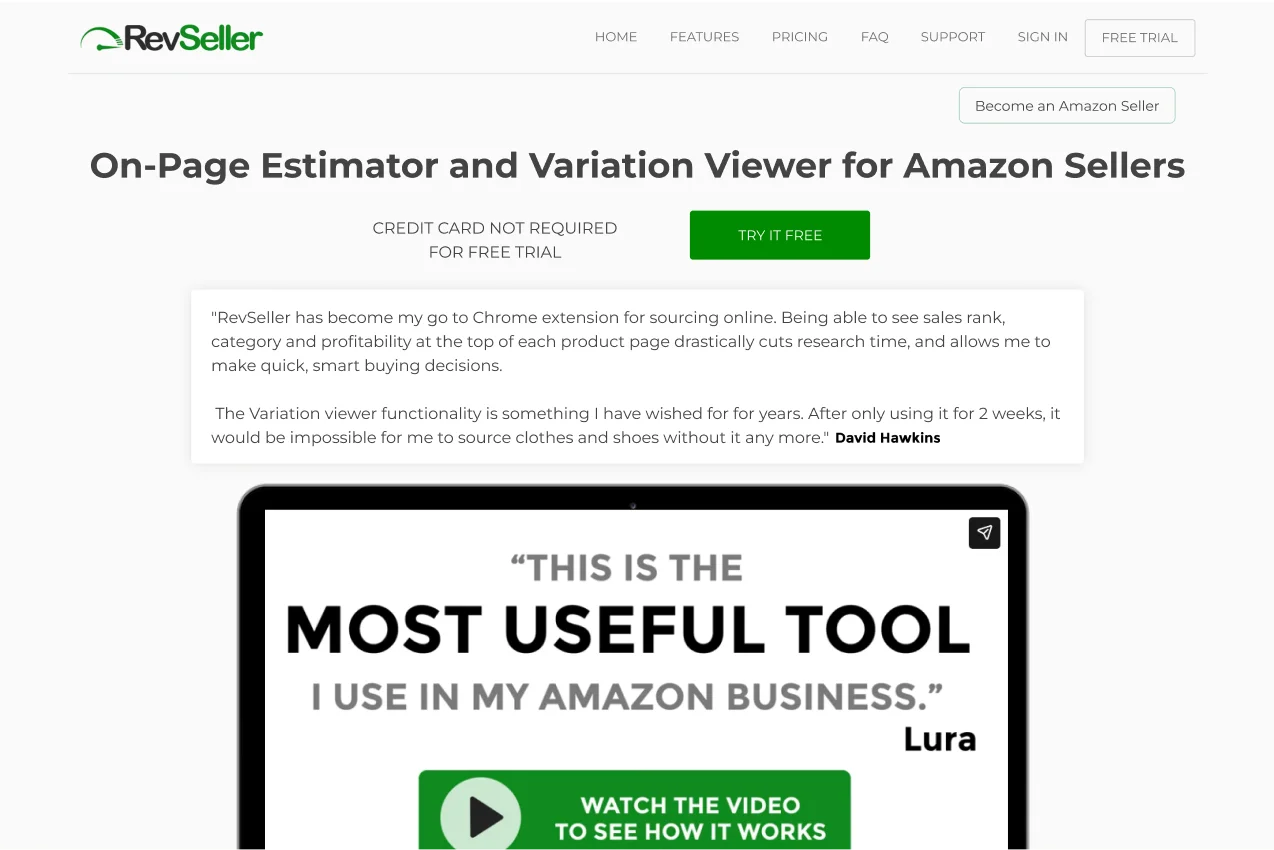 RevSeller marketing website homepage
