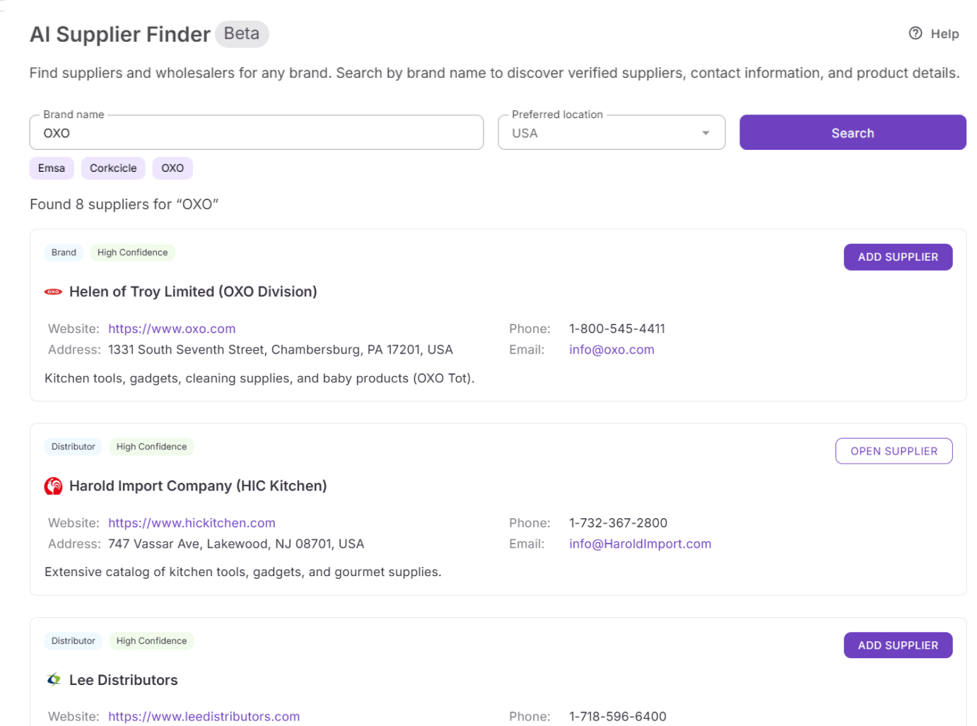 Find vetted suppliers for any brand