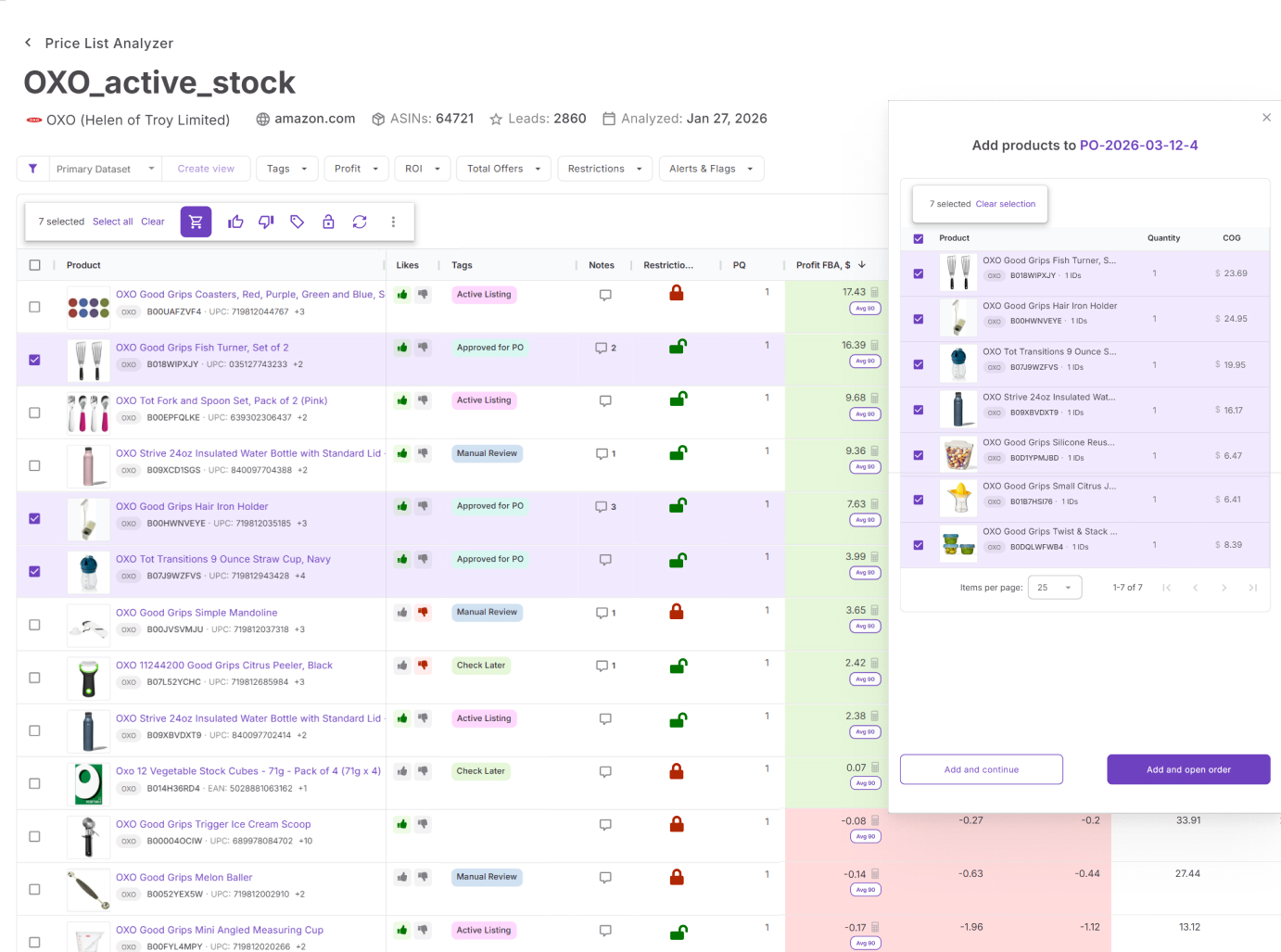 Get from price list to shortlist, fast