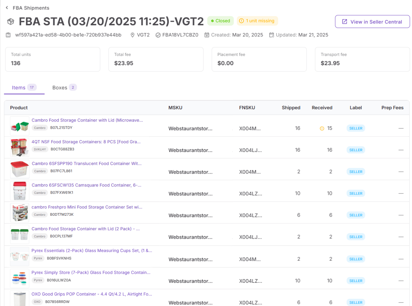 Catch missing shipment units early